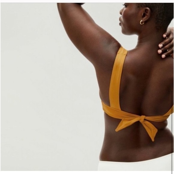 Everlane Swim Triangle Bikini Top In Yellow NWT - Picture 2 of 12